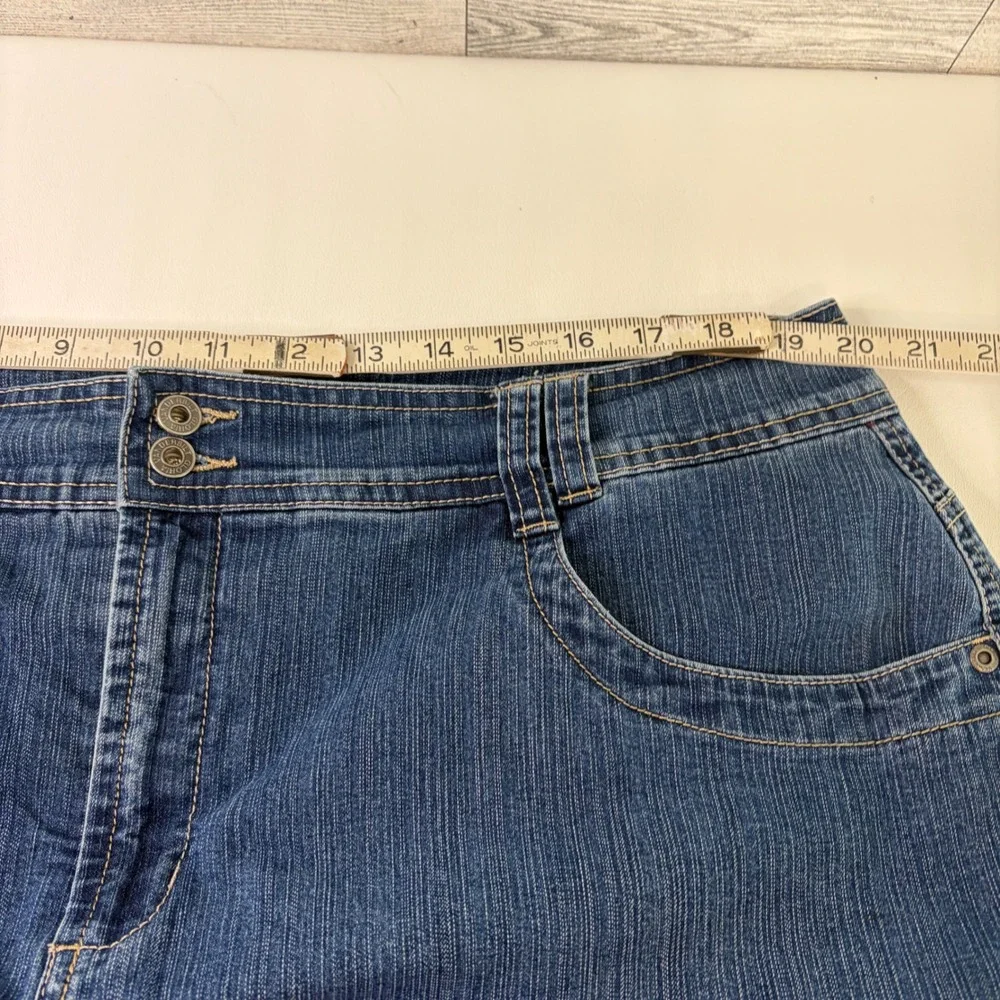 Gloria Vanderbilt Skort Women 18W Blue Embroidered Hem Denim Skirt Shorts
